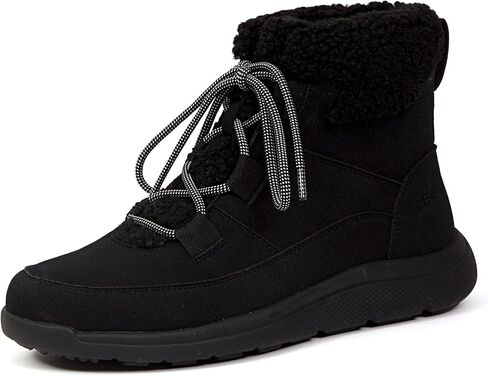 حذاء نسائي من JBU كاجوال بمقدمة مستديرة وكعب منخفض للكاحل مقاس 1-2 بوصة - أسود in Kuwait