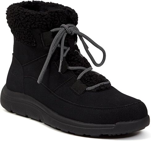 حذاء نسائي من JBU كاجوال بمقدمة مستديرة وكعب منخفض للكاحل مقاس 1-2 بوصة - أسود in Kuwait