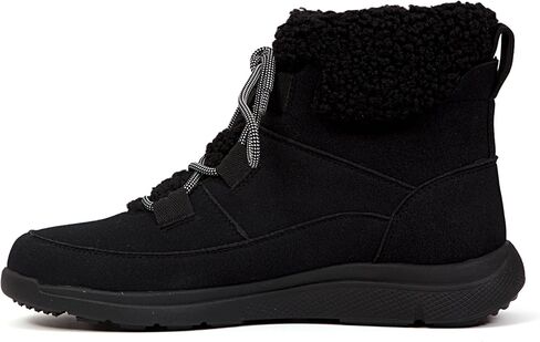 حذاء نسائي من JBU كاجوال بمقدمة مستديرة وكعب منخفض للكاحل مقاس 1-2 بوصة - أسود in Kuwait