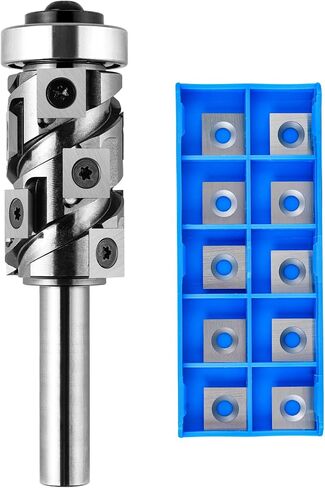 SpeTool 1/2 Shank Bottom Bearing Flush Trim Router Bits with 10 PCS Replaceable Carbide Inserts ,Industrial Grade Pattern Cutting Router Bit for Woodworking Templates in Saudi Arabia
