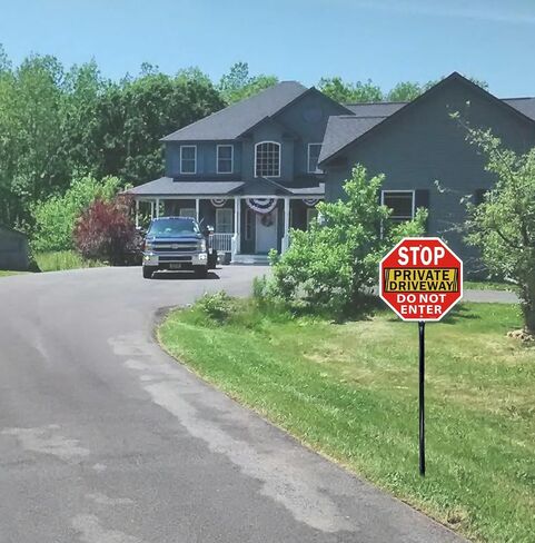 Stop Sign, Do Not Enter Private Driveway Sign, 12" x 12" Reflective Aluminum sign, Fade Resistant Durable UV and Octagon Shaped, Easy Mounting in Saudi Arabia