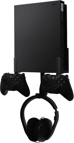 Nymus Wall Mount for Xbox One X, Metal Xbox One X Wall Mount with Detachable 2 Controller Holder & Headphone Hanger, Not Fit for One Original in Kuwait