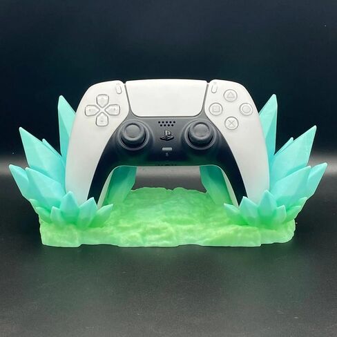 Crystal Throne Controller Stand for Xbox, 3D Printing Game Controller Holder Controller Display Stand for Switch Xbox Series PS5 PS4 PC, Controller Accessories for Desk Decor (Bluish Green) in Saudi Arabia