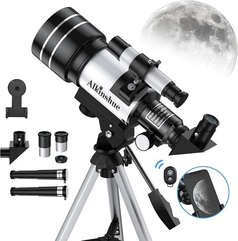 Telescope 70mm Aperture 300mm Refractor Telescope for Astronomy Beginners, High Powered Refracting Telescope with Tripod, Multi-Coated in Kuwait