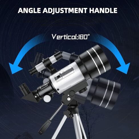 Telescope 70mm Aperture 300mm Refractor Telescope for Astronomy Beginners, High Powered Refracting Telescope with Tripod, Multi-Coated in Kuwait