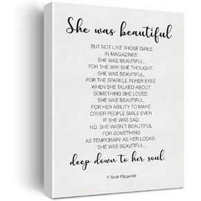Inspirational Wall Art the Secret Quote Alice In Wonderland Watercolor Canvas Painting Prints for Home Wall Decor Framed Book Quote Artwork Gifts(12x15 Inch)