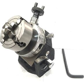 3" Inch (80 mm) Tilting Rotary Table+ 70 mm 4 Jaws Independent Chuck+ Back Plate+ T-nuts