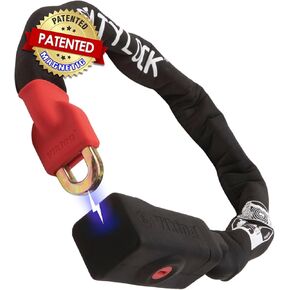 Seatylock Viking Chain Bike Lock - Patented Lock for Motorcycle & E-Bike Heavy Duty Anti Theft Sold Secure Gold - Ultra Electric Bike Lock with Max Security - Bike Chain Lock (55 in)