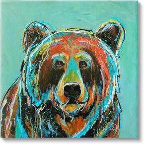 Stupell Industries Modern Bear Abstract Canvas Wall Art by Karrie Evenson