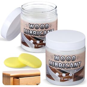 2 Pack 6.7 Oz Wood Lubricant for Home with Sponges Slide Drawer Door Hinge Lubricant Wood Wax for Furniture Polish Multipurpose Paste Wax for Restore and Preserve Wooden Slide in Kuwait
