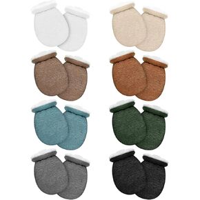 Coume 8 Pairs Baby Mittens Baby Winter Glove No Scratch Newborn Hand Mittens Warm Toddler Infant Gloves for 0-6 Months Kids