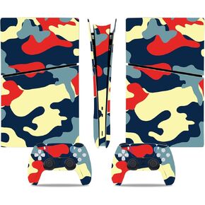 for PlayStation 5 Slim Digital Skin - Including for PS5 Slim Controller and Console, Shell Skin for PS5 Slim Console Digital Version(Water Football)