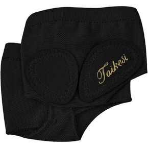 Women Lyrical Shoes Foot Thong Dance Paw Half Sole Foot Toe Undies (Black&Nude)