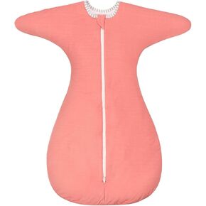 ZIGJOY Shark-Fin Transition Swaddle - 1.0 Tog Rayon Made from Bamboo Sleep Sack Transitional Swaddle Sack Baby Wearable Blanket with Zipper for All Seasons, Navy Blue, 3-6 Months