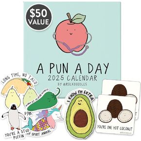 2025 Punny Daily Desk Calendar| Funny Calendar 2025 Day to Day for Home or Office, Daily Calendar 2025 Page a Day, Dad Joke Calendar with Tear Off Pages and Daily Puns (2025 Calendar)