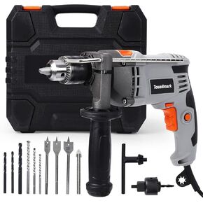 Rotary Hammer Drill, Electric Hammer Drill Corded 7.5-Amp 3000RPM Heavy Duty Power Hammer Drills With Aluminum Alloy Housing, 15 Drill Bits & Toolbox, for Concrete, Home Improvement