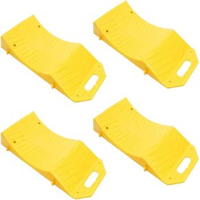 VaygWay Car Tire Saver Ramps – 8 Pack Tire Ramps for Storage – Portable Highly Visible Yellow Tire Cradle Vehicle Travel Ramps for Storage - Flat Spot and Flat Tire Prevention -Vehicle Tire Ramp
