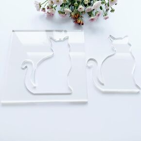 Cat Router Template, Clear Acrylic Router Jig, Woodworking Template (7.5'' x 7.5 '')