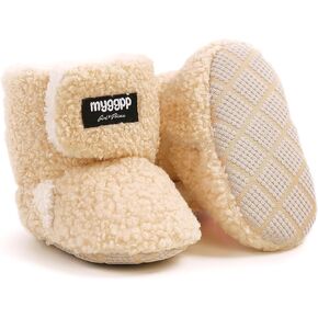 GDSDYM Baby Booties Cozy Fleece Slippers Soft Baby Shoes With Gripper Soles, Winter Infant Newborn Crib Sock Shoes Warm Footwear First Walkers