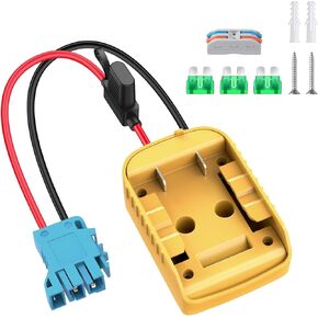 Power Wheel Adapter for Dewalt 20V Battery Adapter with Wire Harness Connector Compatible with Peg-Perego Children's Riding Toys Power Wheel Battery Converter with Fuse & Switch 12AWG Wire