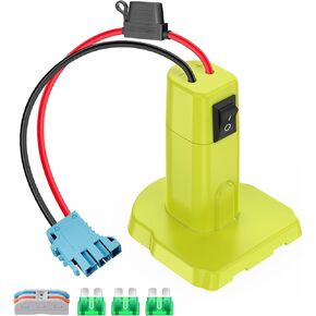 Power Wheel Adapter for Ryobi 18V Battery Adapter with Wire Harness Connector Compatible with Peg-Perego Children's Riding Toys Power Wheel Battery Converter with Fuse & Switch 12AWG Wire