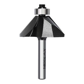 45 Degree Router Bit, Chamfer Router Bit 1/4 inch Shank, 1" Bevel Length and 18mm Cutting Height with an Angle of 45 Degrees for Angled Edges Woodworking