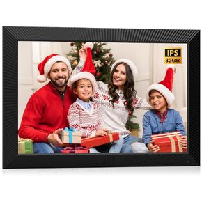 Wireless-Picture-Frame 15-inch Digital Photo Frame - 32GB Electronic Photo Frame, Motion Sensor| Slideshow| Music| Video Playback| Calendar| Scheduled Auto On| Send Pics via App| Gifts for Dad