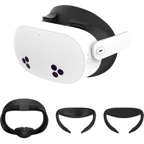 واجهة الوجه HiBloks لملحقات Meta Quest 3S، قطعتان من وسادة غطاء الوجه المتوافقة مع Oculus Quest 3S —— وسادة وسادة وجه من القطن الحريري الجليدي المسامي ومضادة للعرق، تصميم لتدوير الهواء