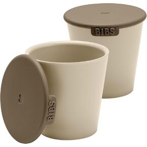 Bibs, 2-Pack of Non-Slip, Dishwasher Friendly Meal Holders, Made in Denmark, Vanilla/Heather