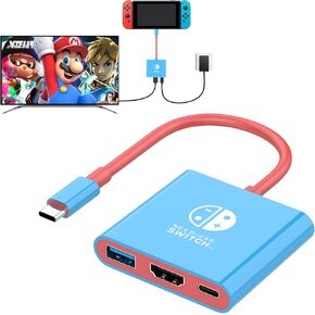 Switch Dock for Nintendo Switch Docking Station, Upgrade for Nintendo Switch Dock with 4K HDMI USB 3.0 100W USB-C Charging Port, Portable Switch TV Dock Adapter Charing Docking Station