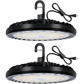 hykolity 6 Pack LED High Bay Light 200W, 5000K UFO LED High Bay Light Fixture with US Plug [600W MH/HPS Equiv.] 100-277V, 26,000lm,IP65 Commercial Warehouse Area Light for Wet Location
