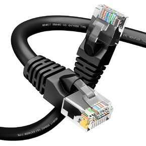 GearIT RJ45 Cat 6 Ethernet Patch Cable (5-Pack) for TV, Modem, PC Gaming, 10Gbps, Gold-Plated Connectors, Snagless, Network Cable, Internet Cable, 14 Feet, White