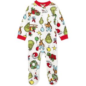 The Grinch who Stole Christmas Matching Family Christmas Pajamas Baby Boy Girl Unisex Grinch Sleeper (12M) Red