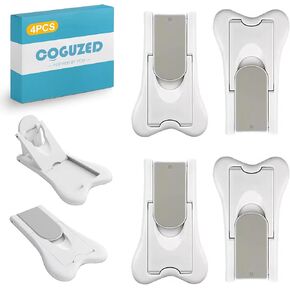 CoguZed 4 Pcs Sliding Door Child Lock, Sliding Glass Door Child Safety Lock, Sliding Closet Door Lock, Sliding Door Stopper, Child Safety Lock for Sliding Doors, Windows and Cabinets
