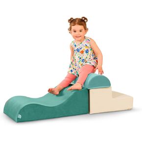 B. toys – Sensory Foam Shapes – 3pc Foam Building Set – Stair, Wavy Ramp, Half-Cylinder – Removable & Machine-Washable Covers – 12 Months + – WonderShapes