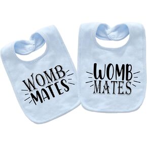 Baby Twins Bibs Womb Mates Newborn Baby Bibs Cute Toddler Bibs Set For Unisex Boys Girls
