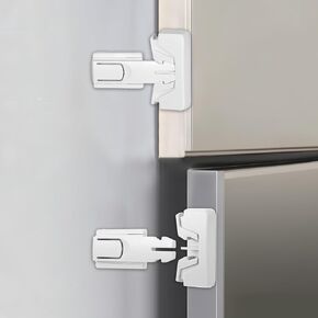 Molain 2 Pcs Child Proof Refrigerator Lock, Upgrade Pet Safety Refrigerator/Fridge/Freezer Door Lock Automatically Lock While Closing The Door No Tools Required and Easy Installation(Black)