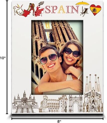 إطار صورة BELLA BUSTA-Spain - حفل زفاف، شهر العسل، عطلة، مغامرات في إسبانيا - مجموعة تصميم رموز مطبوعة بالأشعة فوق البنفسجية بإسبانيا (5x7 عموديًا) in Kuwait