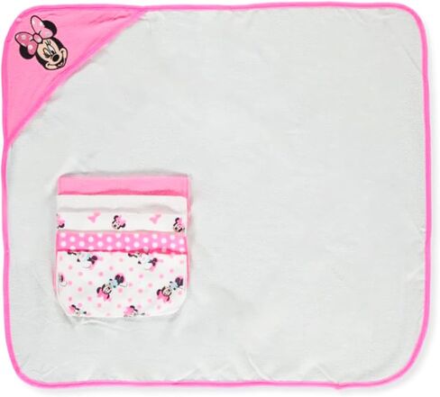 Disney Minnie Mouse Hooded Towel Set for Baby Girl - Bundle with Minnie Hooded Microfiber Towel, 5 Washcloths, and More | Minnie Mouse Pool and Bathroom Set in Saudi Arabia