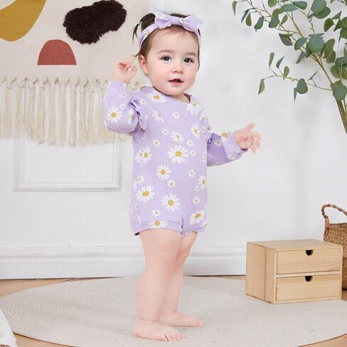 الرضع طفلة الخريف وتتسابق ديزي الكشكشة طويلة الأكمام مضلع رومبير بذلة 2 قطعة ملابس الشتاء فتاة الوليد in Kuwait