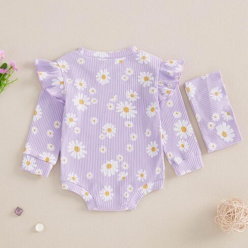 الرضع طفلة الخريف وتتسابق ديزي الكشكشة طويلة الأكمام مضلع رومبير بذلة 2 قطعة ملابس الشتاء فتاة الوليد in Kuwait