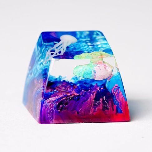 DATKEY Black Koi Yellow & Blue Coral Artisan Keycap Koi Resin Keyboard Keycaps Cute Keycaps Artisan Keycap Aesthetic Keycaps Custom Keycaps Koi Gifts for Gaming Love Gamer Man On Anniversary Birthday in Saudi Arabia