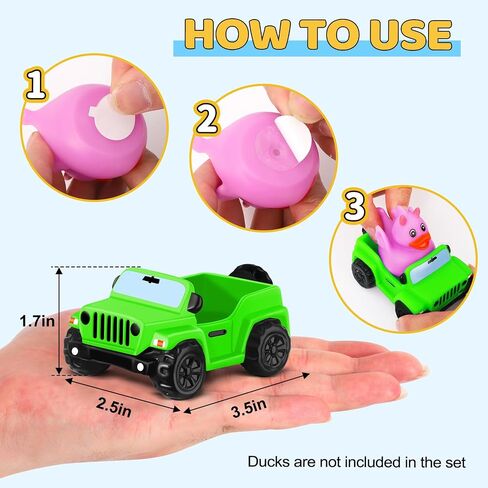 Jeep for Rubber Ducks, 3.5 Inch Jeep Toy Match Most 2 in Rubber Ducks, Jeep Toy for Jeep Dashboard Decorations Accessory Jeep Duck Collection Christmas Birthday Gifts(Green) in Kuwait