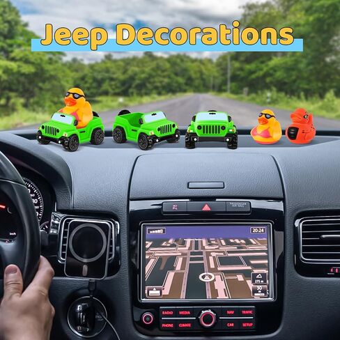 Jeep for Rubber Ducks, 3.5 Inch Jeep Toy Match Most 2 in Rubber Ducks, Jeep Toy for Jeep Dashboard Decorations Accessory Jeep Duck Collection Christmas Birthday Gifts(Green) in Kuwait