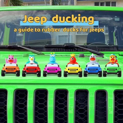 Jeep for Rubber Ducks, 3.5 Inch Jeep Toy Match Most 2 in Rubber Ducks, Jeep Toy for Jeep Dashboard Decorations Accessory Jeep Duck Collection Christmas Birthday Gifts(Green) in Kuwait