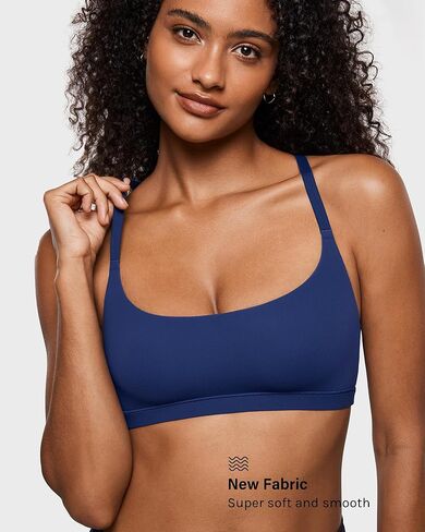 Women's Inbarely Soft Racerback Bralette - Wireless Full Coverage Unlined Sports Bra in Kuwait