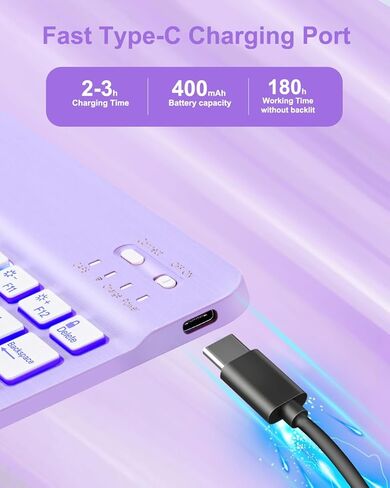 Case with Keyboard for iPad 9th 8th 7th Generation 10.2 inch,7 Rainbow Backlit Detachable Wireless Keyboard Rotatable Magnetic Cover Pencil Holder for iPad Air 3rd Gen/Pro 10.5 Watermelon Red in Kuwait