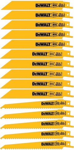DeWalt DW4890 مجموعة شفرات منشار ترددية ثنائية المعدن مكونة من 15 قطعة مع حافظة in Saudi Arabia