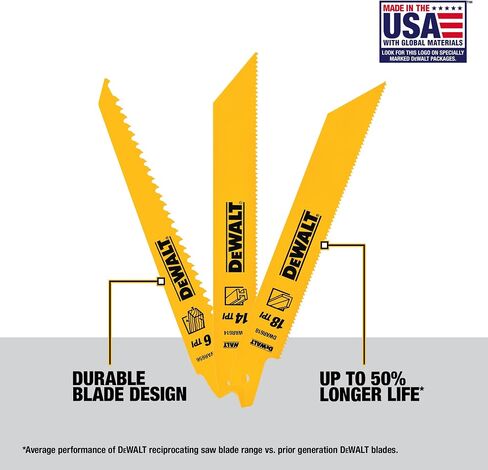 DeWalt DW4890 مجموعة شفرات منشار ترددية ثنائية المعدن مكونة من 15 قطعة مع حافظة in Saudi Arabia