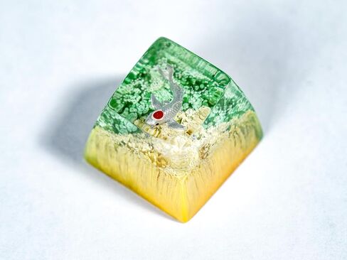 DATKEY Red Koi on Blue and Yellow Background Artisan Keycap Koi Resin Keyboard Keycaps Cute Keycaps Artisan Keycap Aesthetic Keycaps Custom Keycaps Koi Gifts for Gaming Lover Gamer Man in Saudi Arabia